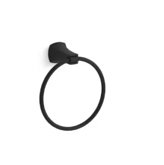 KOHLER K-R26114-BL Rubicon Towel Ring in Matte Black