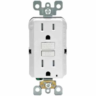 Leviton R92-GFTR1-0KW 15 Amp 125-Volt Duplex SmarTest Self-Test SmartlockPro Tamper Resistant GFCI Outlet, White