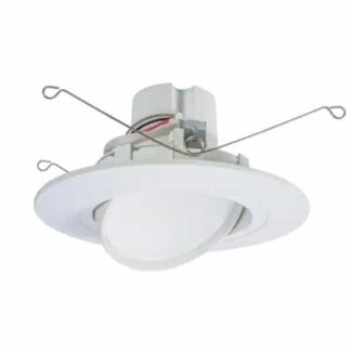 Halo RA56069S1EWHR RA 5 and 6 in. White Integrated LED Recessed Light Adjustable Gimbal Retrofit Trim with Selectable CCT (2700K-5000K)
