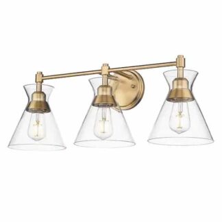 Golden Lighting 0511-BA3 BCB-CLR Malta 3-Light Brushed Champagne Bronze Bath Vanity