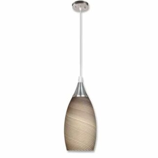 Peak 1935-H 1-Light Nickel and Brown Glass Pendant