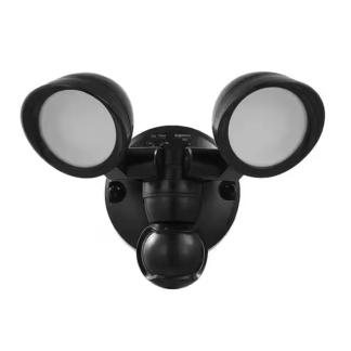 Defiant 17000018 MaxDetect 240-Degree Black Motion Activated Wired Outdoor 2-Head Dusk-to-Dawn LED Security Flood Light 1400 Lumens