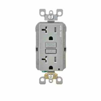 Leviton AGTR2-GY 20 Amp 125-Volt Duplex Self-Test SmartlockPro Tamper Resistant AFCI/GFCI Dual Function Outlet, Gray