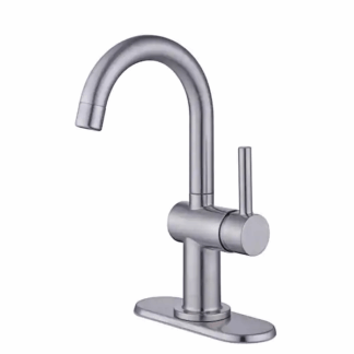 Glacier Bay 1008 028 150 Dorind Single Hole Single-Handle Deck Mount High-Arc Bathroom Faucet in Brushed Nickel