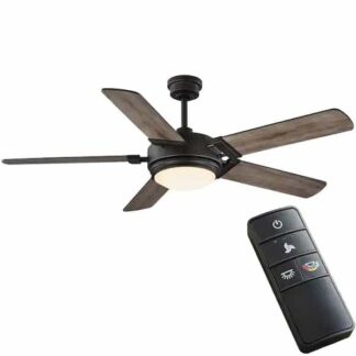 Home Decorators Collection 59260 Blakeridge 60 in. White Color Changing Integrated LED Bronze Indoor/Outdoor Ceiling Fan with Light Kit and Remote