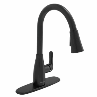 Glacier Bay 1007 850 027 McKenna Single-Handle Pull-Down Sprayer Kitchen Faucet in Matte Black with TurboSpray and FastMount