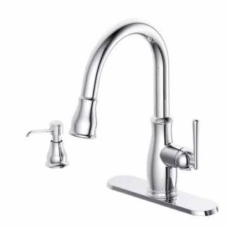Glacier Bay 1008 088 894 Kagan Single Handle Pull Down Sprayer Kitchen Faucet with Soap Dispenser in Chrome