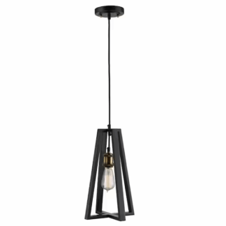 Bel Air Lighting PND-1093 Gatlin 1-Light Oil Rubbed Bronze Mini Pendant Light Fixture with Triangle Metal Shade