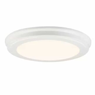 Commercial Electric JJU3011L-2/WHT 13 in. White Color Changing LED Ceiling Flush Mount (2-Pack)