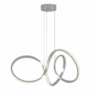 Artika PDT-SWR Swirl 30-Watt Integrated LED Chrome Modern Island Light Hanging Pendant Light Chandelier for Kitchen Dining Room