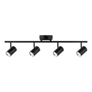 Hampton Bay HBT41051RWA-43 Crosshaven 2.6 ft. 4-Light Black Hubspace Smart Color Tunable Integrated LED Fixed Track Ceiling Lighting Kit