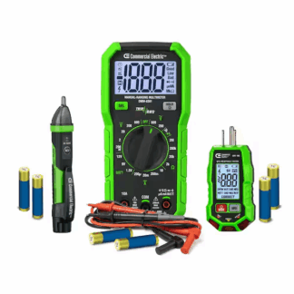 Commercial Electric KMNO-301 Technician Maintenance Kit with Digital Multimeter, Voltage Tester and GFCI Socket Tester