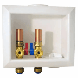 Tectite FSBBOXWMWH 1/2 in. Brass Push-to-Connect x 3/4 in. Male Hose Thread Washing Machine Outlet Box with Water Hammer Arrestors