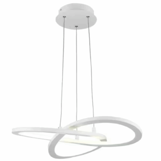 Monteaux Lighting MDN-1574 21 in. Integrated LED White Ringed Modern Pendant Light Fixture