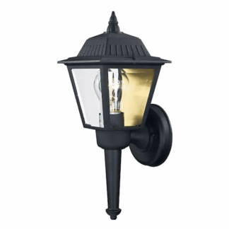 KB 5004 13.5 in. 1-Light Black Outdoor Wall Light Fixture with Clear Glass