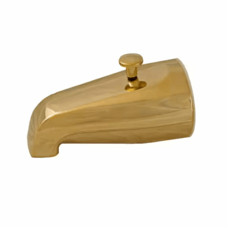 JONES STEPHENS D03002 Metal Diverter Tub Spout with 1/2 in. and 3/4 in. FIP Connection at Base of Spout in Polished Brass PVD