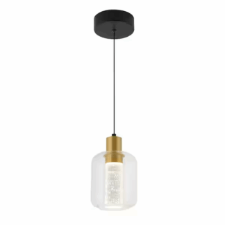 Artika PDT1-CG-HD2BG Essence Globe 6.5-Watt 1 Light Black and Gold Modern Integrated Mini Pendant Light Fixture for Kitchen Island