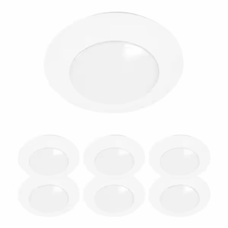 HALO HLCE609930-6P-CA-2 HLCE 6 in. 3000K Integrated LED Recessed Light Trim (6-Pack), Title 20 Compliant