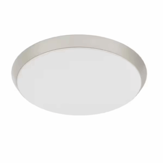 Commercial Electric FM15LP6WYMMNKHD 15 in. Brushed Nickel Integrated LED Dimmable Selectable CCT Flush Mount Indoor Ceiling Light