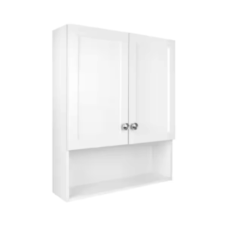 Glacier Bay 33155 22-7/8 in. W. x 27-7/8 in. H Framed Surface-Mount Rectangular Bathroom Medicine Cabinet with Mirror, White