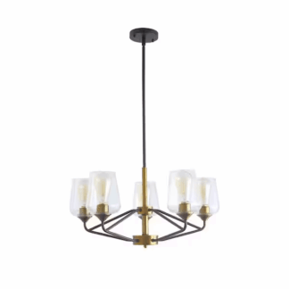 Jushua DJ-W116978785 5-Light Black Vintage Candlestick Chandelier, Ceiling Light, Pendant Light