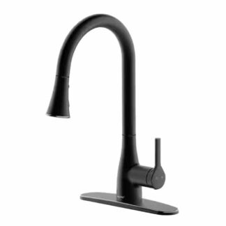 FLOW FLOWClassic-MB Classic Series Single-Handle Pull-Down Sprayer Kitchen Faucet in Matte Black