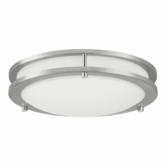 Hampton Bay HB1023C3CCT35-2 Flaxmere 12 in. Modern Brushed Nickel 3 CCT Integrated LED Flush Mount for Kitchens or Bedrooms (2-Pack)