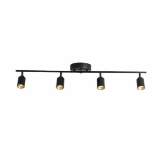 Vidalite CE1008571 Modern 3 ft. 4 Spot-Light, Black Integrated LED, Fixed Track Lighting Kit with Rotating Heads