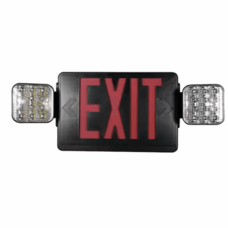 Commercial Electric EECBLEDRG120277 Combo 14-Watt with NICAD 9.6-Volt Battery Integrated LED Black Exit Sign and Emergency Light