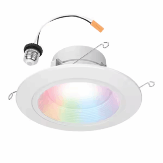 HALO RL56069WZRGBWWHR Color and Tunable White 65W Equivalent 5/6 inch Integrated LED Dimmable Smart Wi-Fi Wiz Connected Remodel Downlight Kit