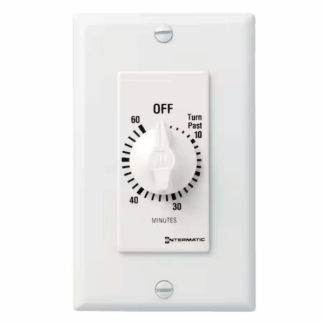 Intermatic SW60MWK 20 Amp 60-Minute Indoor In-Wall Spring Wound Countdown Timer, White