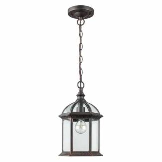 Bel Air Lighting 4183 RT Wentworth 1-Light Rust Hanging Outdoor Pendant Light with Clear Glass