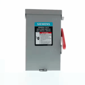 Siemens GF221NAU General Duty 30 Amp 2-Pole 3-Wire 240-Volt Fusible Indoor Safety Switch RBPU