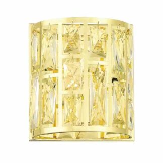 Home Decorators Collection 39520-HBG Kristella 1-Light Soft Gold Clear Glass Sconce
