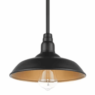 Home Decorators Collection HDP99210 Bell Ridge 10 in. 1-Light Black Outdoor Mini Pendant