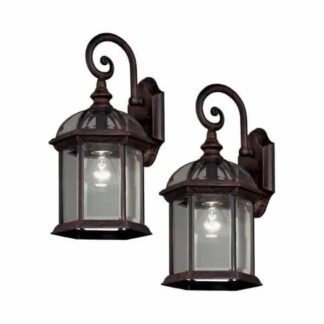 Hampton Bay 7072-2RT Wickford 1-Light Weathered Bronze Outdoor Wall Lantern Sconce (2-Pack)
