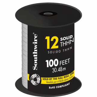 Southwire 11588184 100 ft. 12 White Solid CU THHN Wire