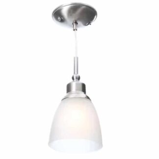 Hampton Bay HBV8991-BN Riverbrook 1-Light Brushed Nickel Mini Pendant with Frosted White Glass Shade (3-Pack)