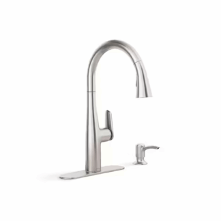 KOHLER K-R30573-SD-VS Easmor Single-Handle Pull Down Sprayer Kitchen Faucet in Vibrant Stainless
