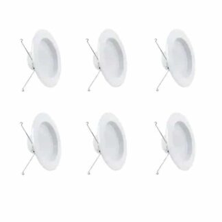 Feit Electric LEDR56B927CAMP6 5/6 in. 75W Equivalent Soft White 2700K Dimmable CEC Integrated LED Retrofit White Recessed Light Trim Downlight(6-Pack)