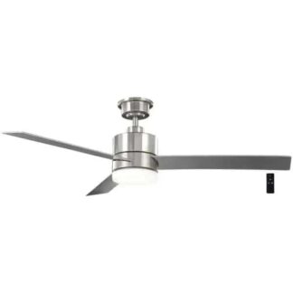 Hampton Bay AK30A-BN Madison 52 in. Integrated LED Brushed Nickel Ceiling Fan with Light and Remote Control with Color Changing Technology