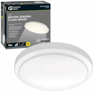Commercial Electric 54074491 12 in. Motion Sensing Closet Light LED Flush Mount Ceiling Light 1000 Lumens 4000K Bright White Garage Storage Room