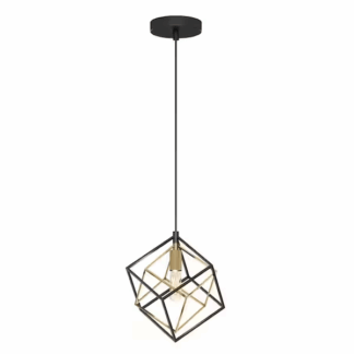 Artika PDT1-IM-BG Imperium 25-Watt 1 Light Black & Gold Modern Mini Pendant Light Fixture for Kitchen Island