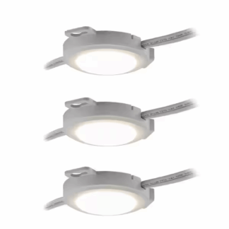 ULTRA PROGRADE 65009-T1 EZ Link Linkable Plug-in LED White Puck Light with High/Low Switch (3-Pack)