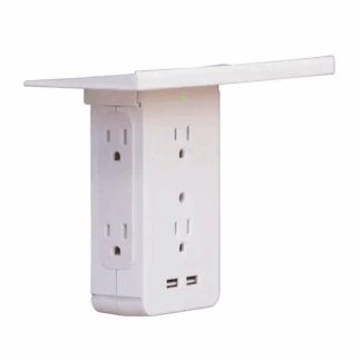 LF021124 Socket Shelf Cordless Wall Outlet Extender with 6-Outlets and 2 USB ports