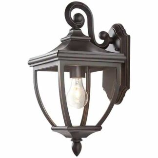 Home Decorators Collection 23462 1-Light Oil-Rubbed Bronze Outdoor 8 in. Wall Lantern Sconce with Clear Glass