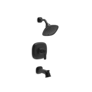 KOHLER K-R26586-4G-BL Numista Single-Handle 3-Spray Wall-Mount Tub and Shower Faucet in Matte Black (Valve Included)