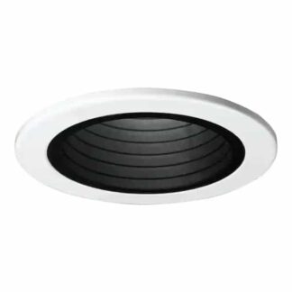 Halo 4001BB E26 Series 4 in. Black Recessed Ceiling Light Plastic Step Baffle with White Trim Ring