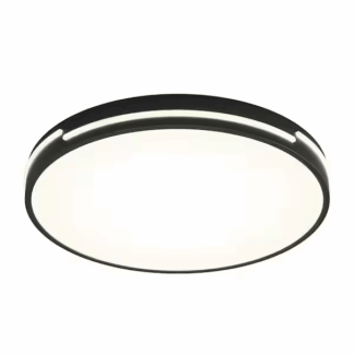 Artika FM-DEC-HD2BL Delray 15 in. 1-Light Modern Black Integrated LED 5 CCT Flush Mount Ceiling Light Fixture for Kitchen or Bedroom