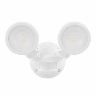 Defiant 17000061 180-Degree White Motion Activated Wired Outdoor 2-Head Dusk-to-Dawn LED Security Flood Light 1000 Lumens